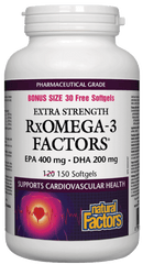 Natural Factors RxOmega-3 Factors Extra Strength BONUS SIZE 150 Softgels