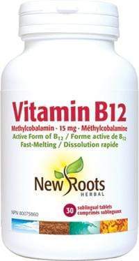 New Roots Vitamin B12 Methylcobalamin 15,000 mcg Sublingual Tablets
