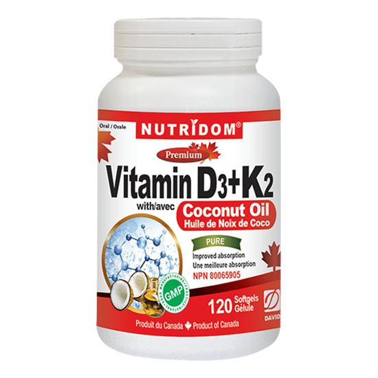 Nutridom Premium Vitamin D3+K2 120 Softgels