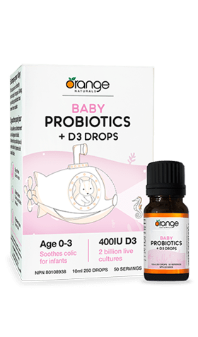 Orange Naturals Baby Probiotics + D3 Drops