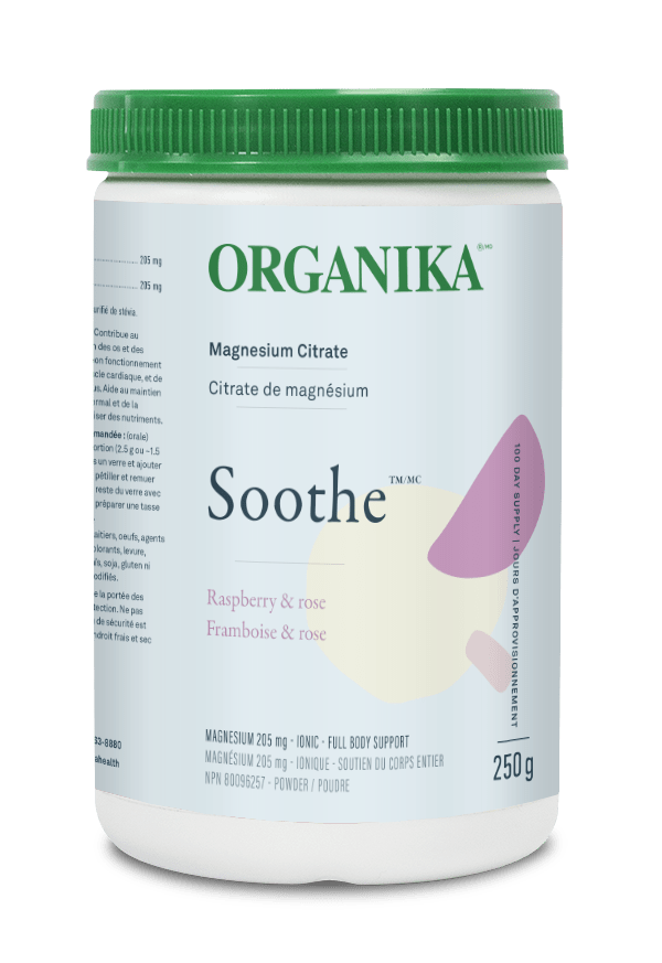 Organika Soothe - Magnesium Citrate 205mg Raspberry & Rose Flavoured 250g