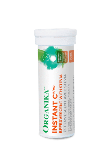 Organika Instant C Effervescent With Stevia 10 Tablets x 8 Tubes