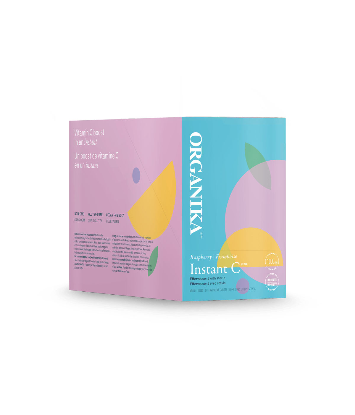 Organika Instant C Effervescent Tablets Raspberry Flavour