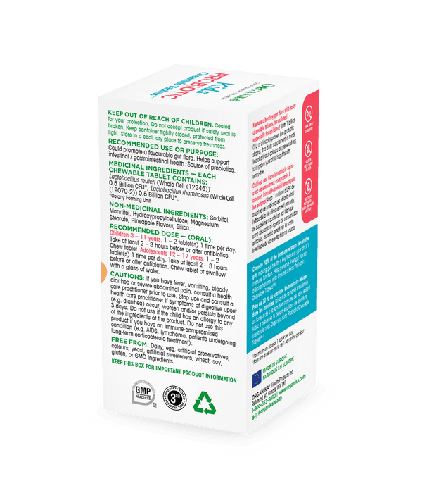 Organika Kids Probiotic  Chewable Tablets