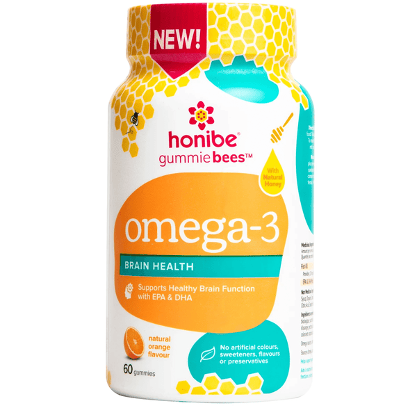 Honibe Gummies Bees Omega-3 Brain Health Orange