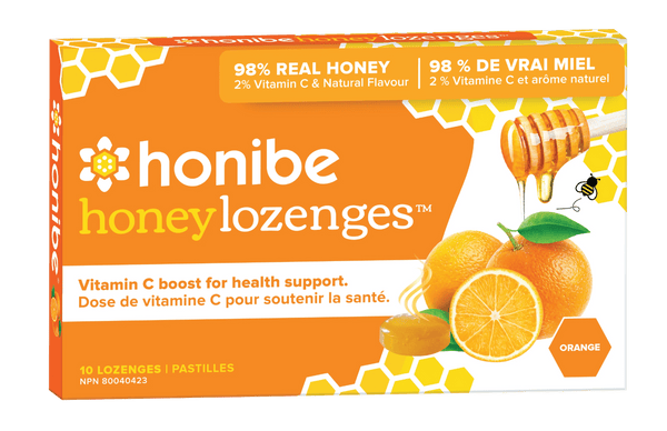 Honibe, Honey Lozenges, Vitamin C boost, Orange