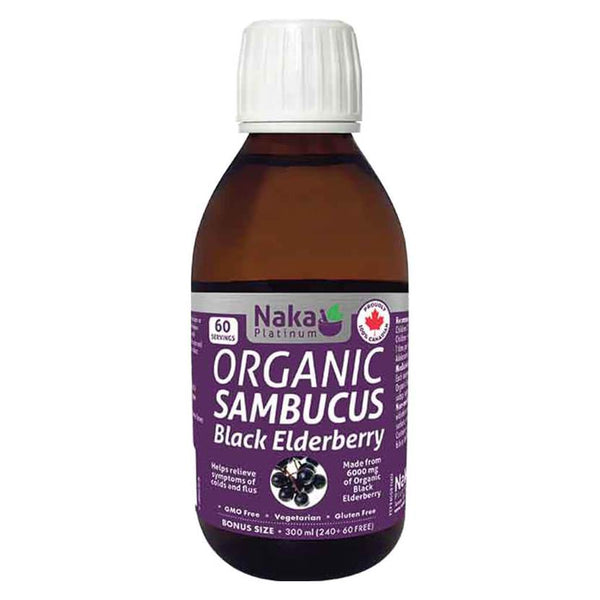 Naka Organic Sambucus Black Elderberry Syrup, 300 ml