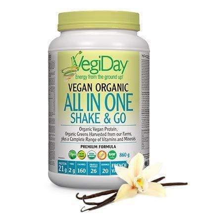 VegiDay Vegan Organic All In One Shake & Go French Vanilla 860 g