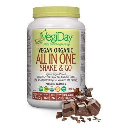 VegiDay Vegan Organic All In One Shake & Go Decadent Chocolate 900 g