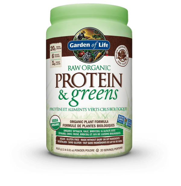 جاردن أوف لايف - بروتين عضوي خام وشوكولاتة خضراء 610 جم