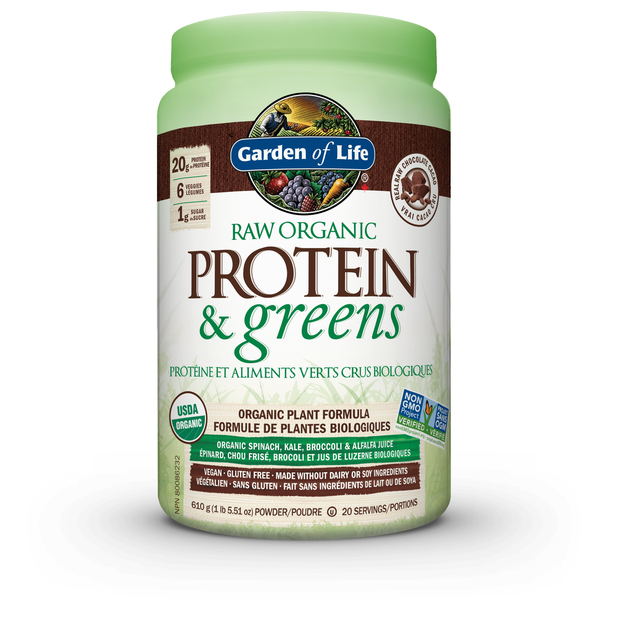 Garden of Life Raw Organic Protein & Greens Chocolate 610 g