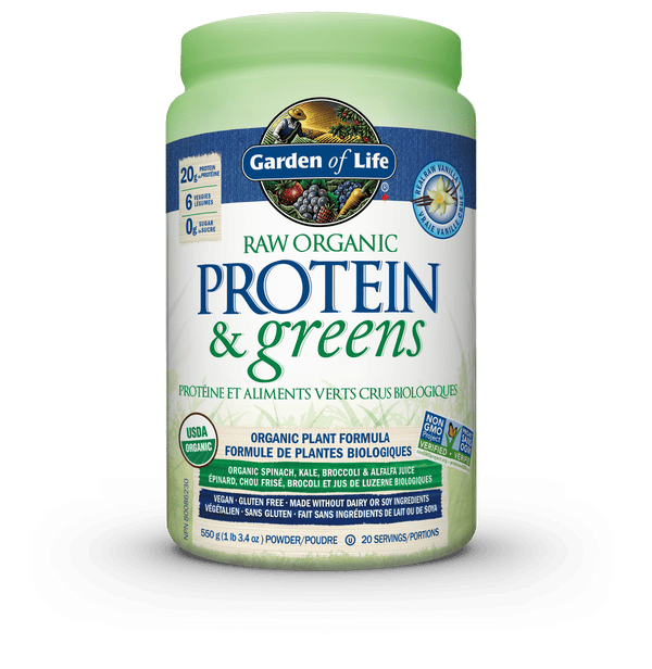 جاردن أوف لايف - البروتين العضوي الخام والخضراوات والفانيليا 550 جم