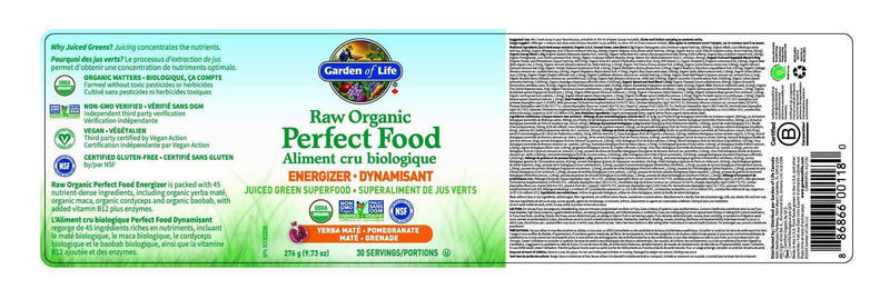 Garden of Life Raw Organic Perfect Food Energizer 276 g