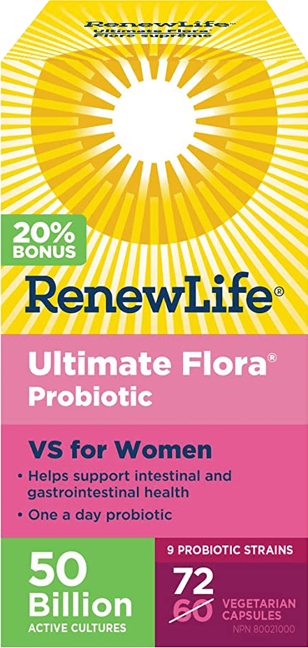 Renew Life Ultimate Flora Vaginal Support 50 Billion 72 Capsules Bonus Size