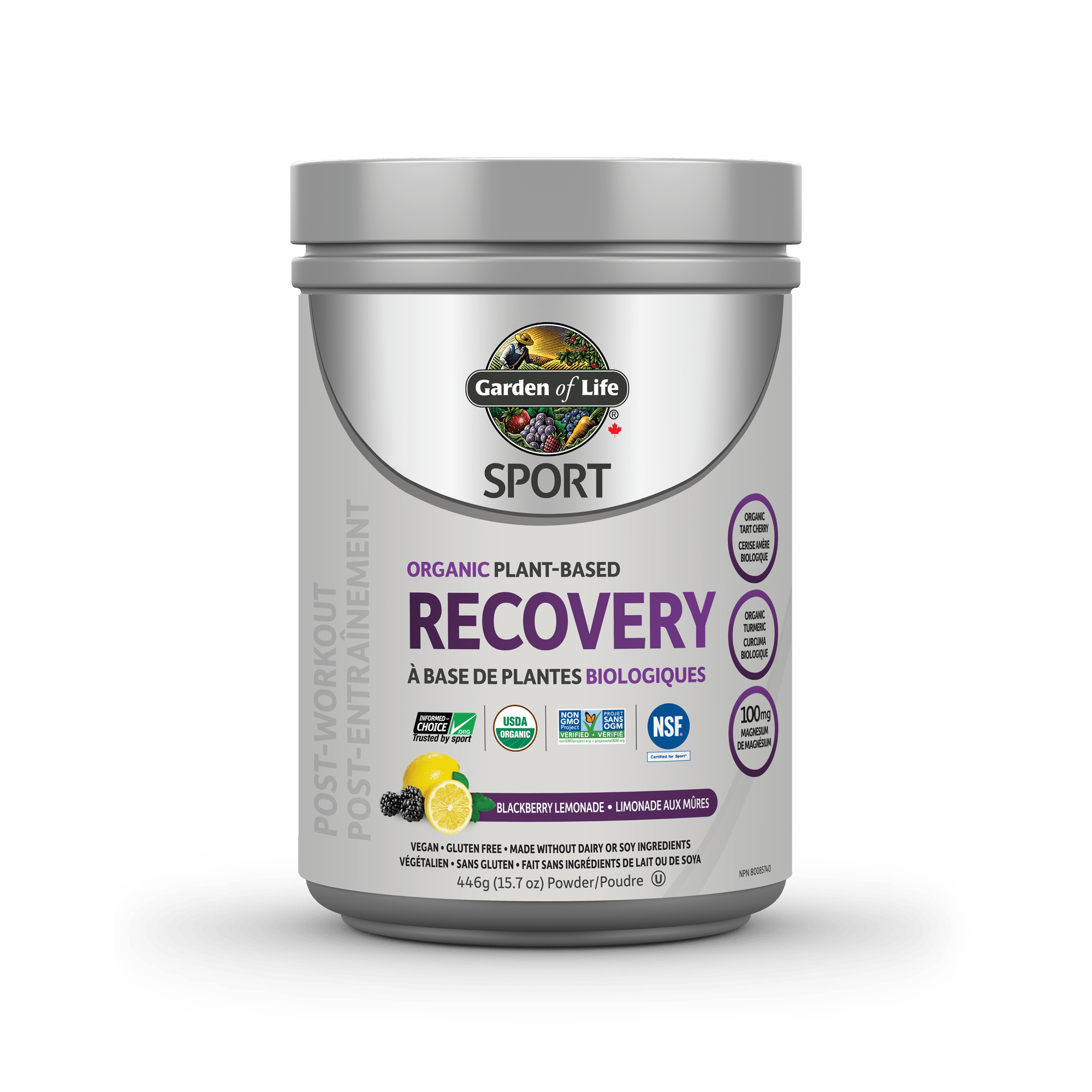 Garden of Life SPORT Organic Recovery Blackberry Lemonade 446g