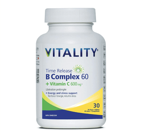 Vitality Time Release B Complex 60 + Vitamin C 600 mg (30 Tablets)