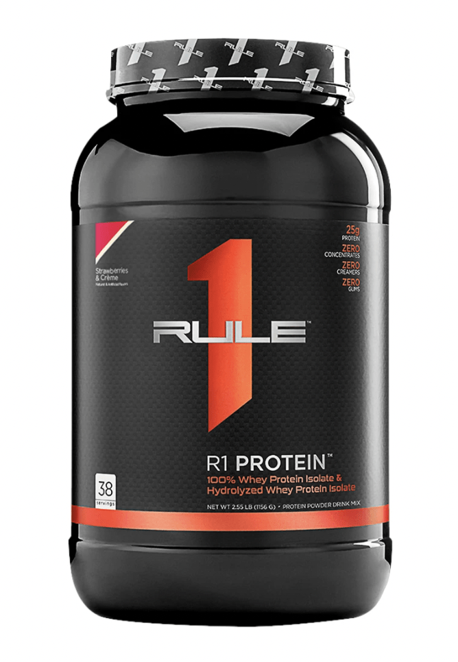 Rule One Protein Whey Isolate and Hydrolysate Strawberries and Creme Flavour