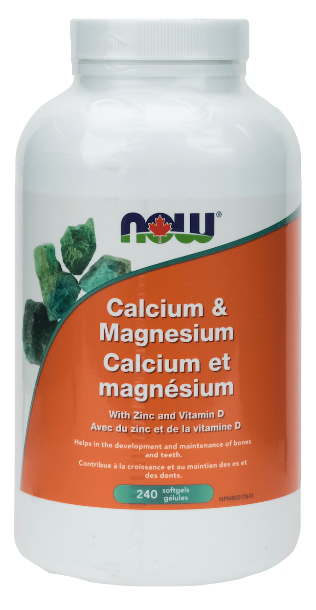 NOW Calcium and Magnesium with Vitamin D and Zinc 240 Softgels