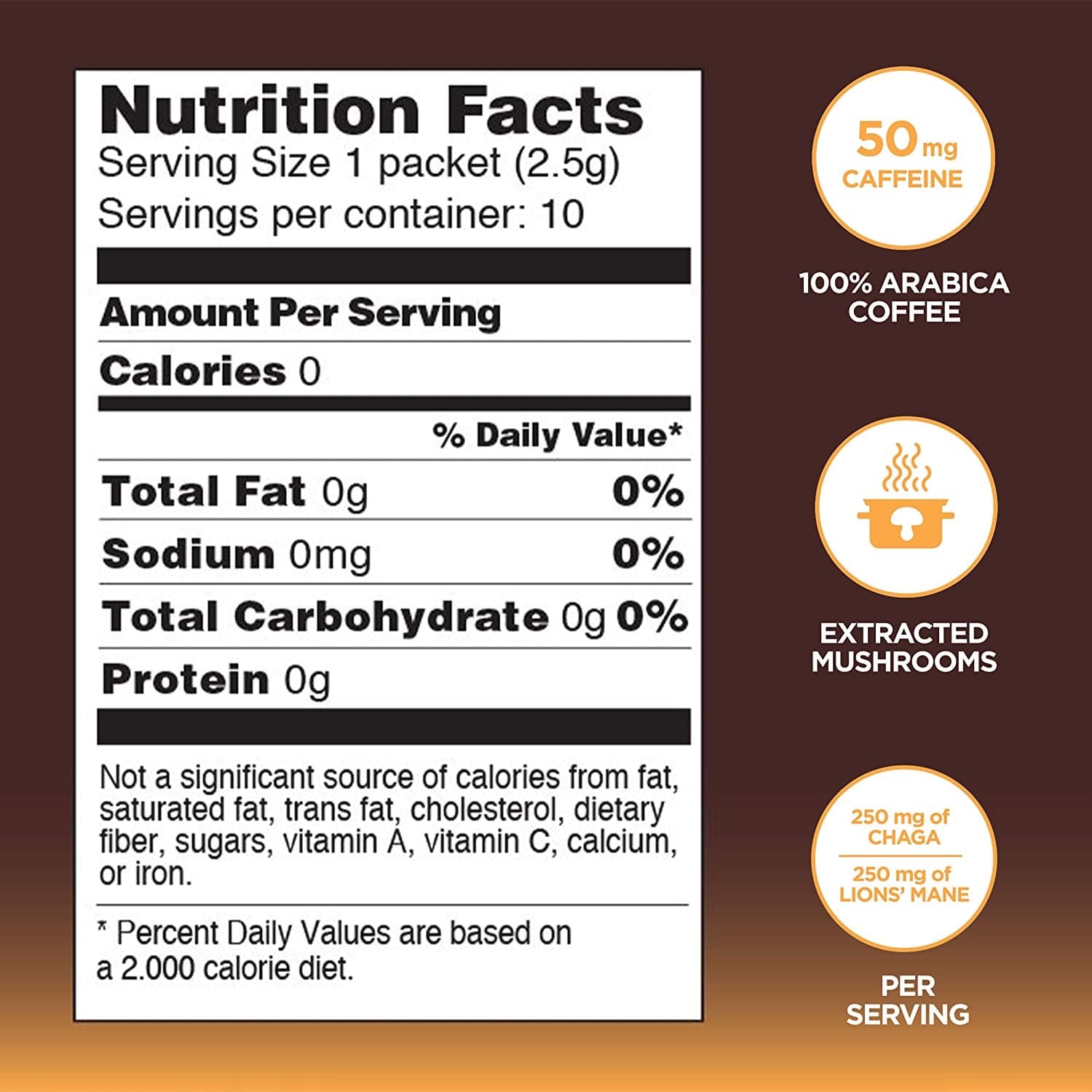Four Sigmatic Mushroom Coffee Mix with Lion's Mane & Chaga 10 x 2.5 g Packet