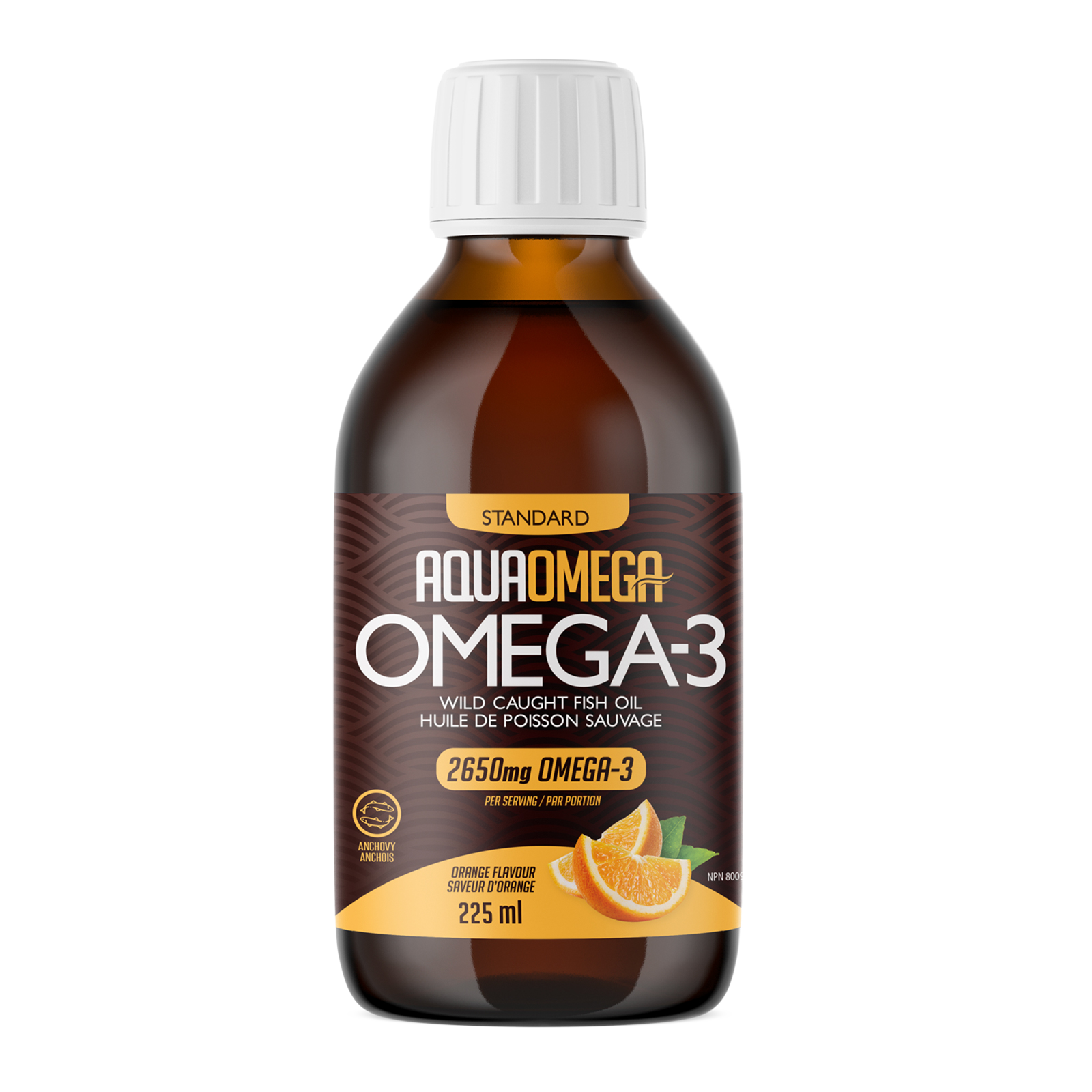 AquaOmega, Standard Omega-3, 2650mg, Orange, 225mL
