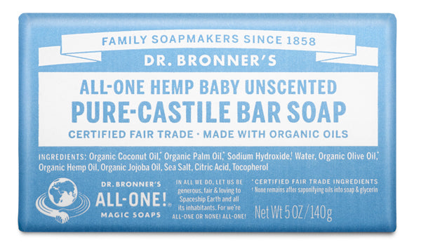 Bronner's, قالب صابون Baby Pure-Castile، غير معطر، 140 جم (5 أونصة)