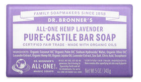 Dr. Bronner's, Pure-Castile Bar Soap, Lavender, 140g (5Oz)