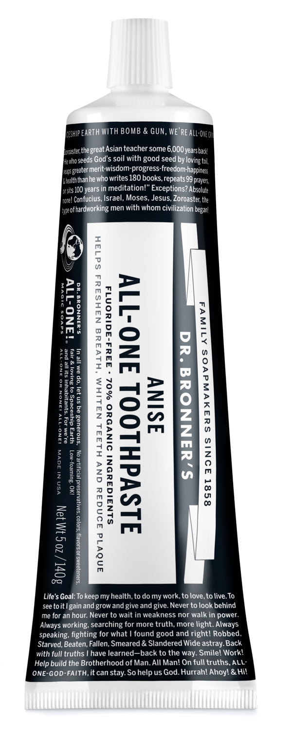 Dr. Bronner’s, All-One Toothpaste, Anise, 140g (5Oz)
