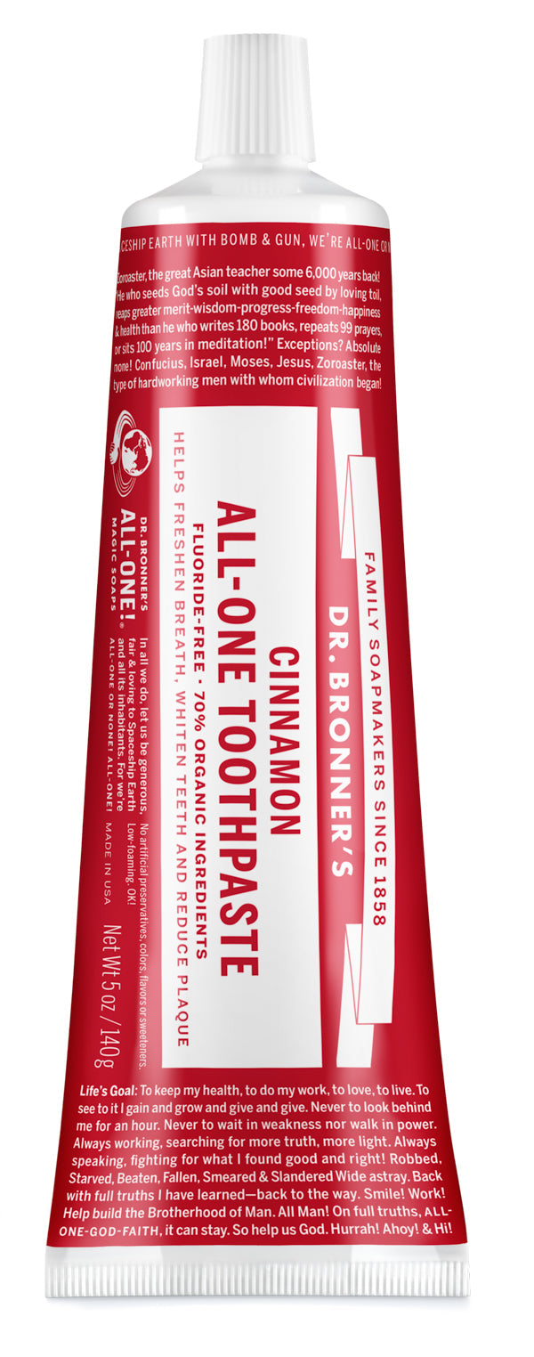 Dr. Bronner’s, All-One Toothpaste, Cinnamon, 140g (5Oz)