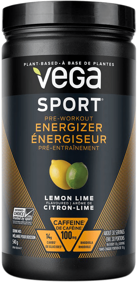 Vega Sport Pre-Workout Energizer, Lemon Lime, 540g