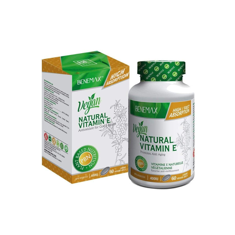 Benemax Natural Vitamin E 400 IU Liquid Veggie-Gels