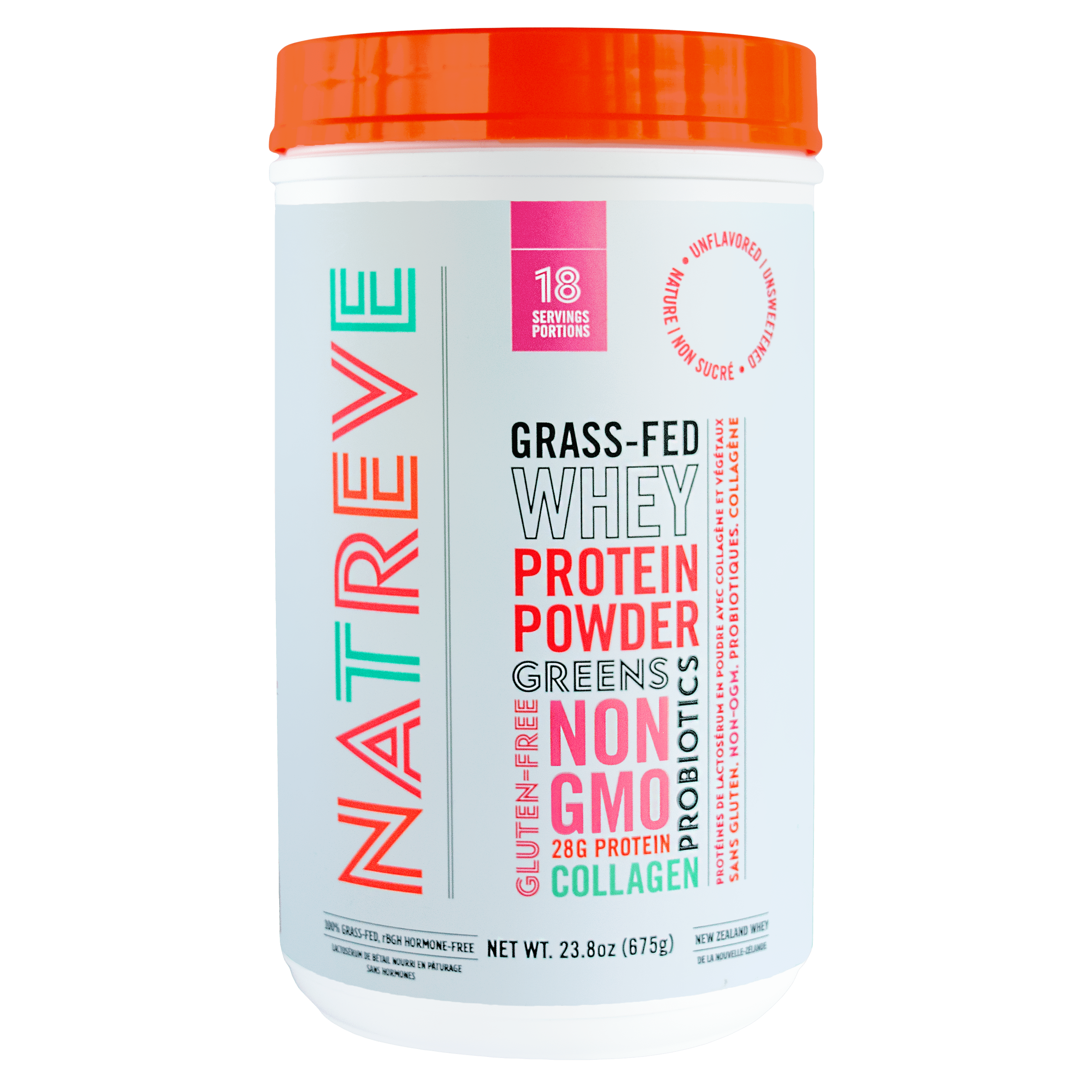 Natreve Grass-Fed Whey Protein Unflavoured / Unsweetened 675 g