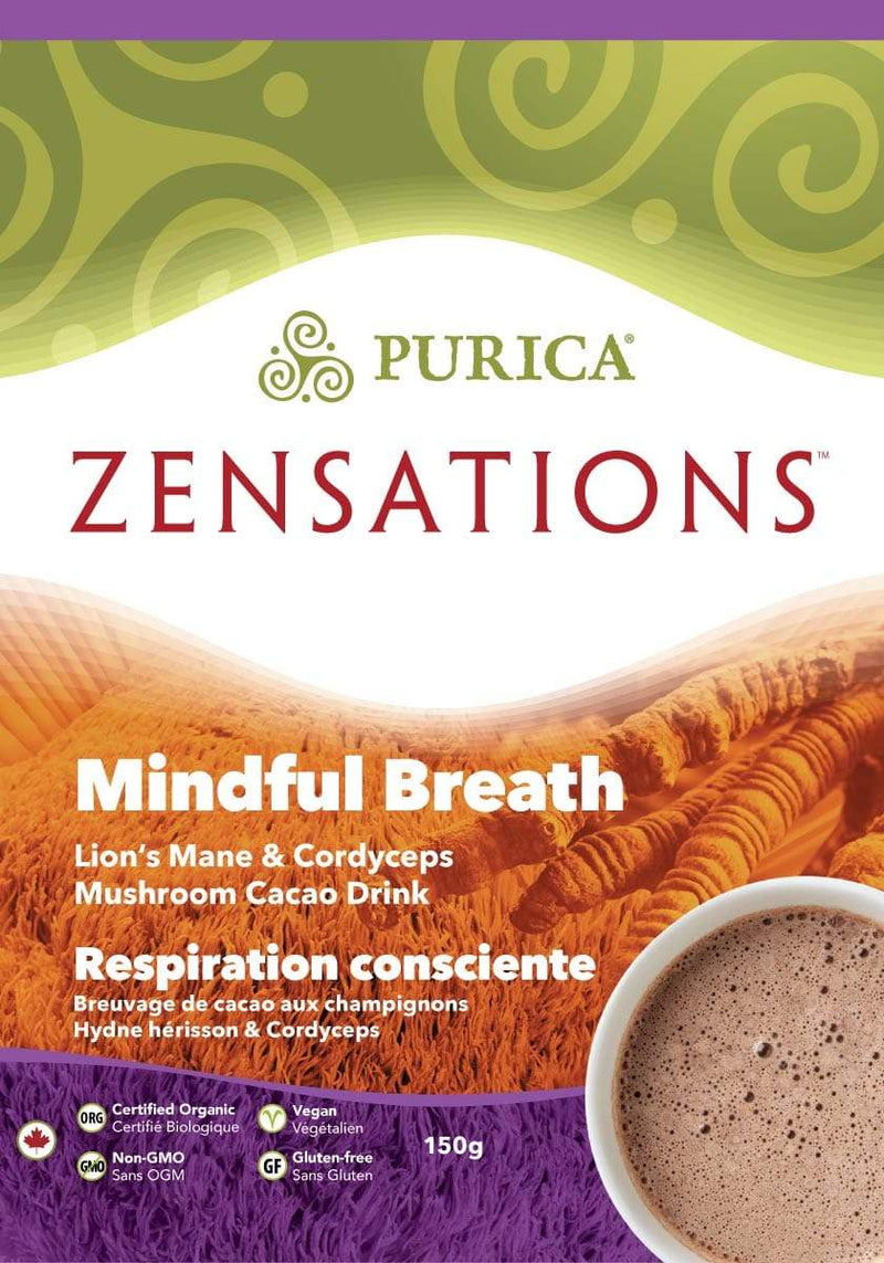Purica Zensations Mindful Breath Lion's Mane & Cordyceps Mushroom Cacao Drink 150 g
