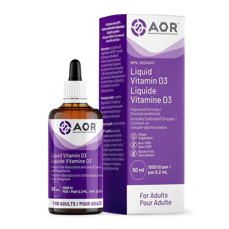 AOR, Vitamin D3 Liquid (Adult), 1000IU, 50mL