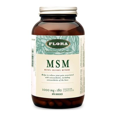 Flora, MSM (ميثيل سلفونيل ميثان)، 1000 مجم، 180 كبسولة نباتية