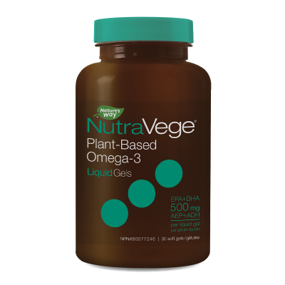 NutraVege, Plant Based Omega-3, Fresh Mint, 500 mg, 30 Softgels