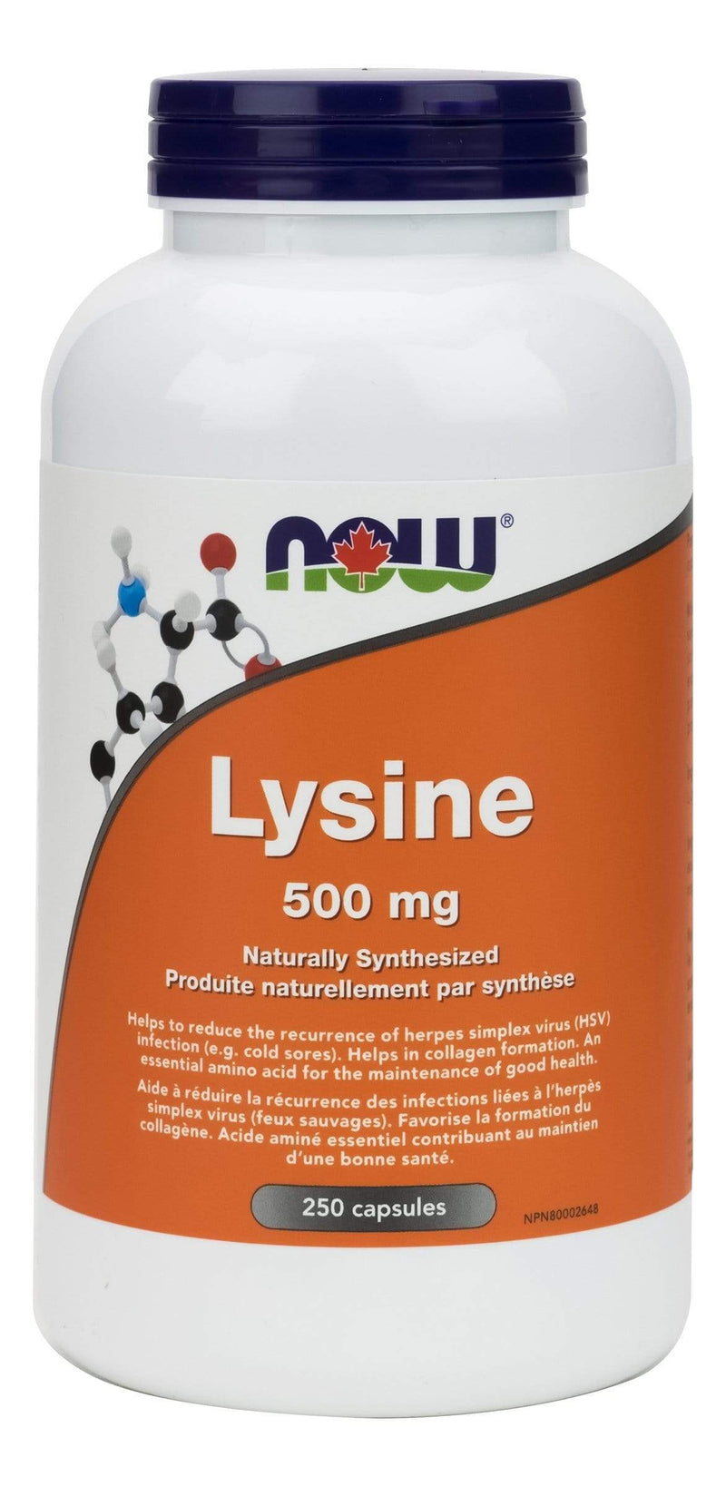 NOW L-Lysine 500 mg 250 Capsules