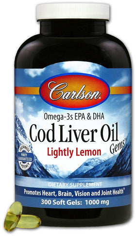 Carlson Laboratories Cod Liver Oil Lemon 300 Soft gels