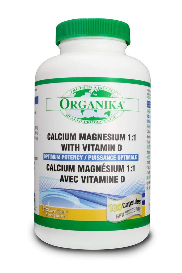 Organika CAL MAG 1:1 with VIT D - Optimum Potency 180 Capsules