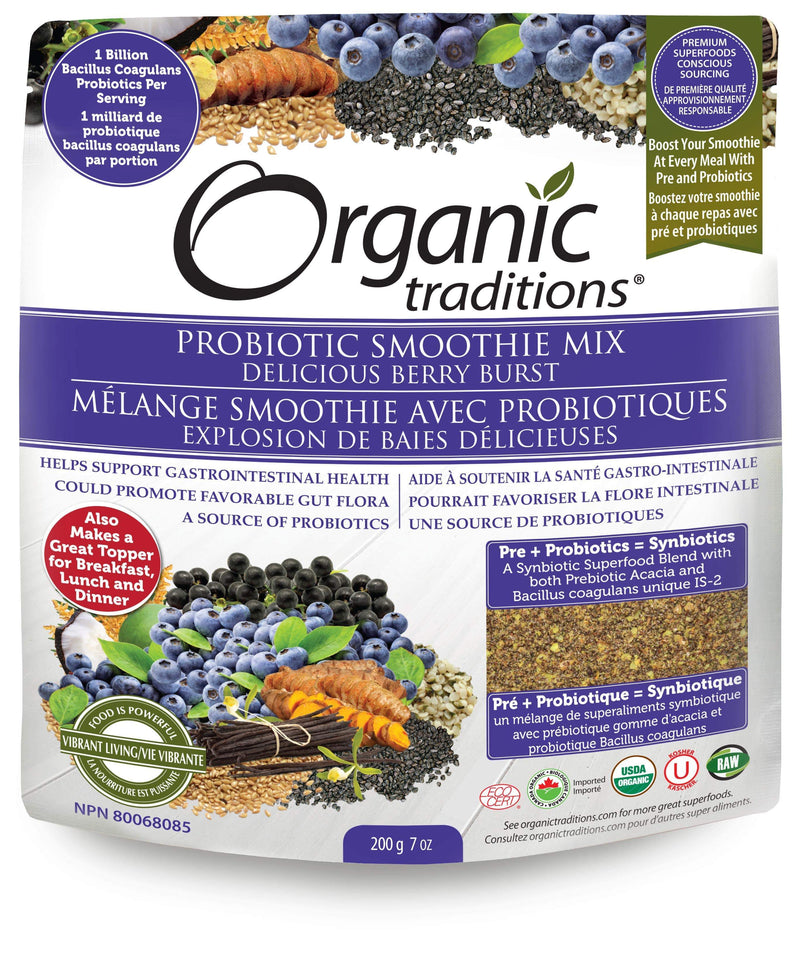 Organic Traditions Probiotic Smoothie Mix Delicious Berry Burst