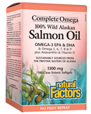 Natural Factors 100% 야생 알래스카 연어 오일 180 소프트젤