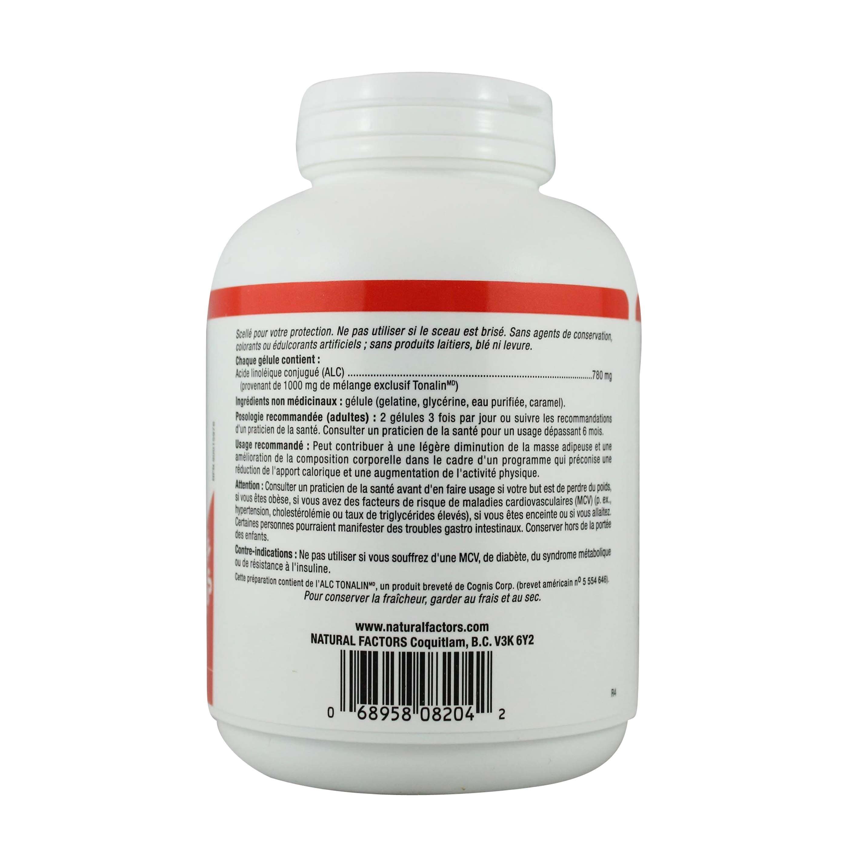Natural Factors CLA Tonalin 1000 mg BONUS SIZE 120 Softgels