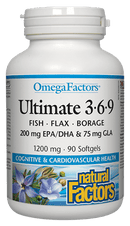 ناتشورال فاكتورز ألتيميت 3-6-9 1200 مجم 90 كبسولة هلامية