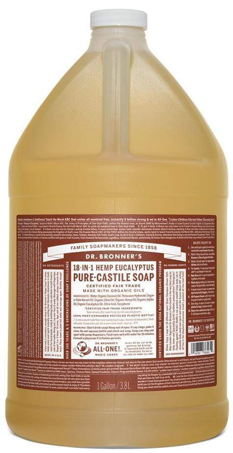 Dr. Bronner's, Pure Castile Soap 18-in-1, Eucalyptus, 3.8L (1 Gallon)