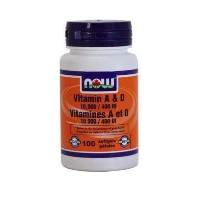 NOW Vitamin A & D 10,000IU/400IU 100 Softgels