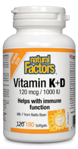 Natural Factors Vitamin K & D 120 mcg 1000 IU