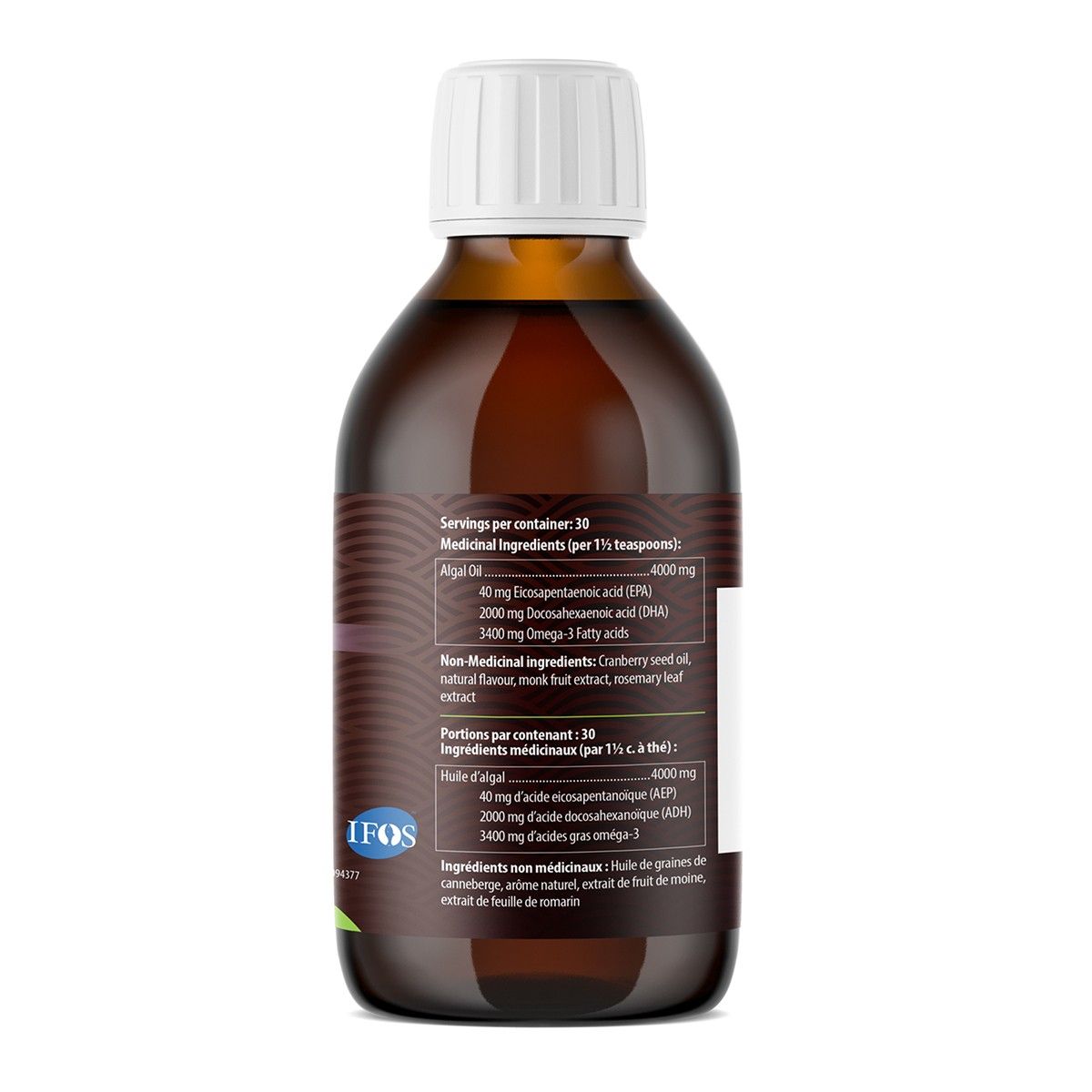 AquaOmega, Plant-Based Omega-3 High DHA, 3400mg, Grape, 225 mL