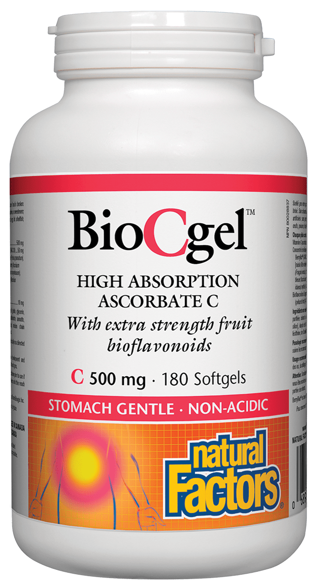 ناتشورال فاكتورز BioCgel Ascorbate C 500 مجم 180 كبسولة هلامية