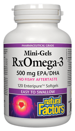 Natural Factors RxOmega-3 Mini-Gels 500 mg 120 Softgels