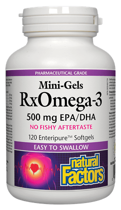 Natural Factors RxOmega-3 미니젤 500 mg 120 소프트젤