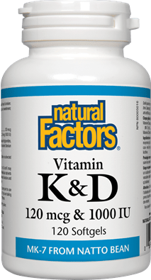 Natural Factors Vitamin K & D 120 mcg & 1000 IU